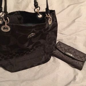 Black Coach purse and wallet